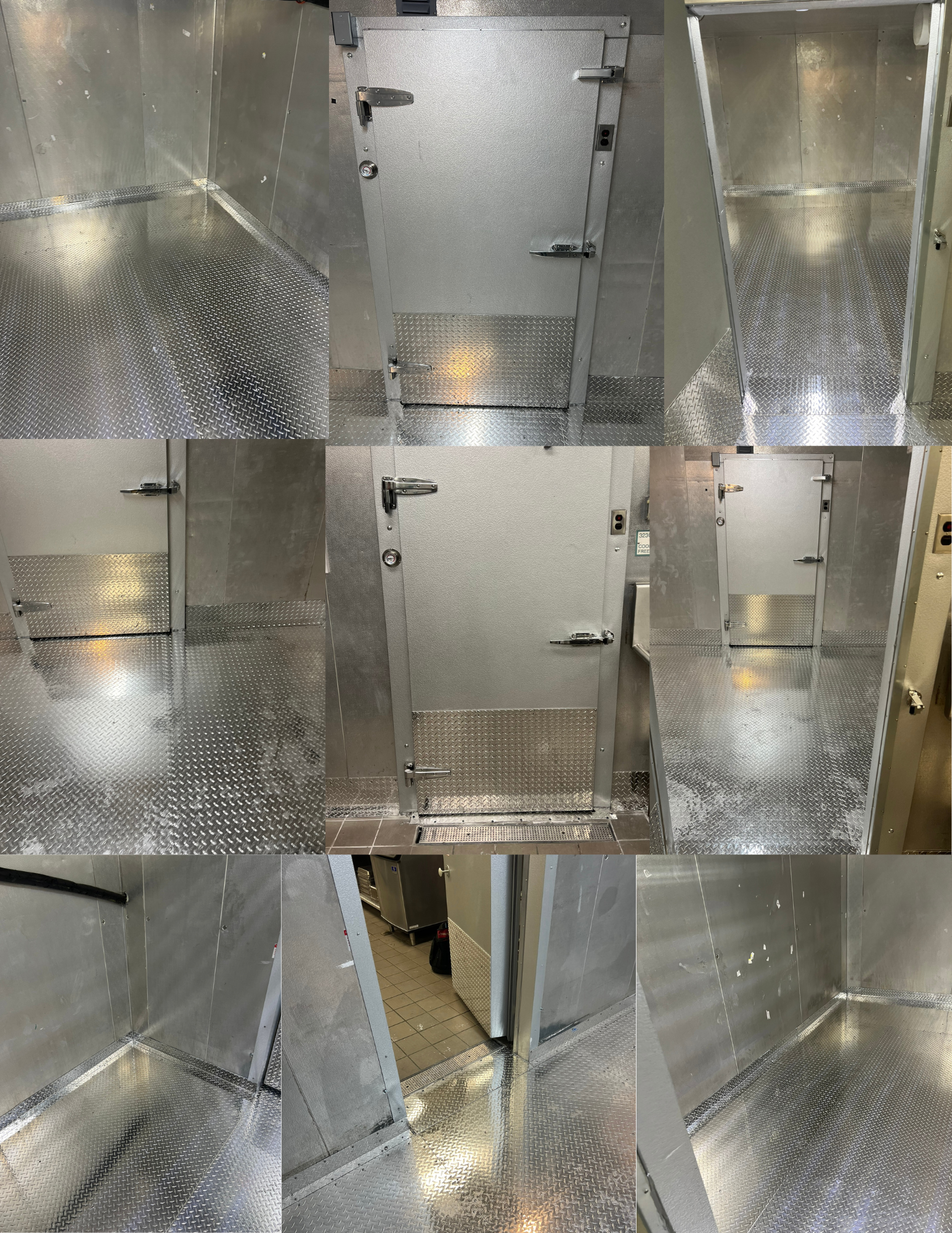 Completed diamond plate flooring and door hardware