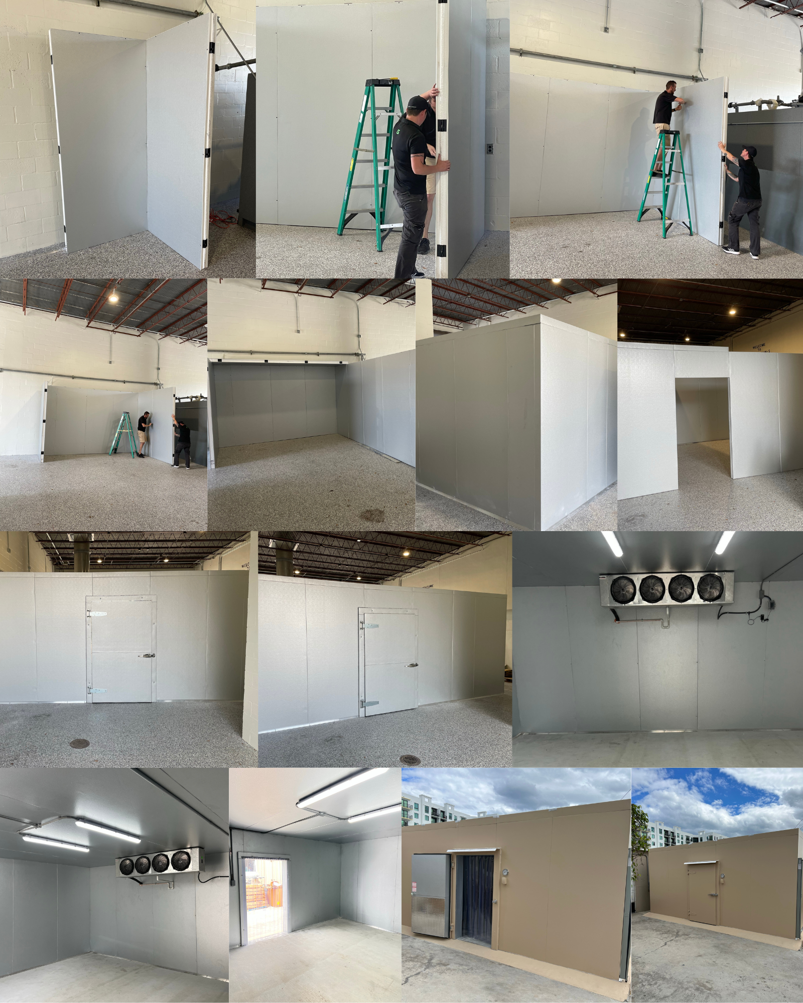 Walk-in cooler construction and finished units